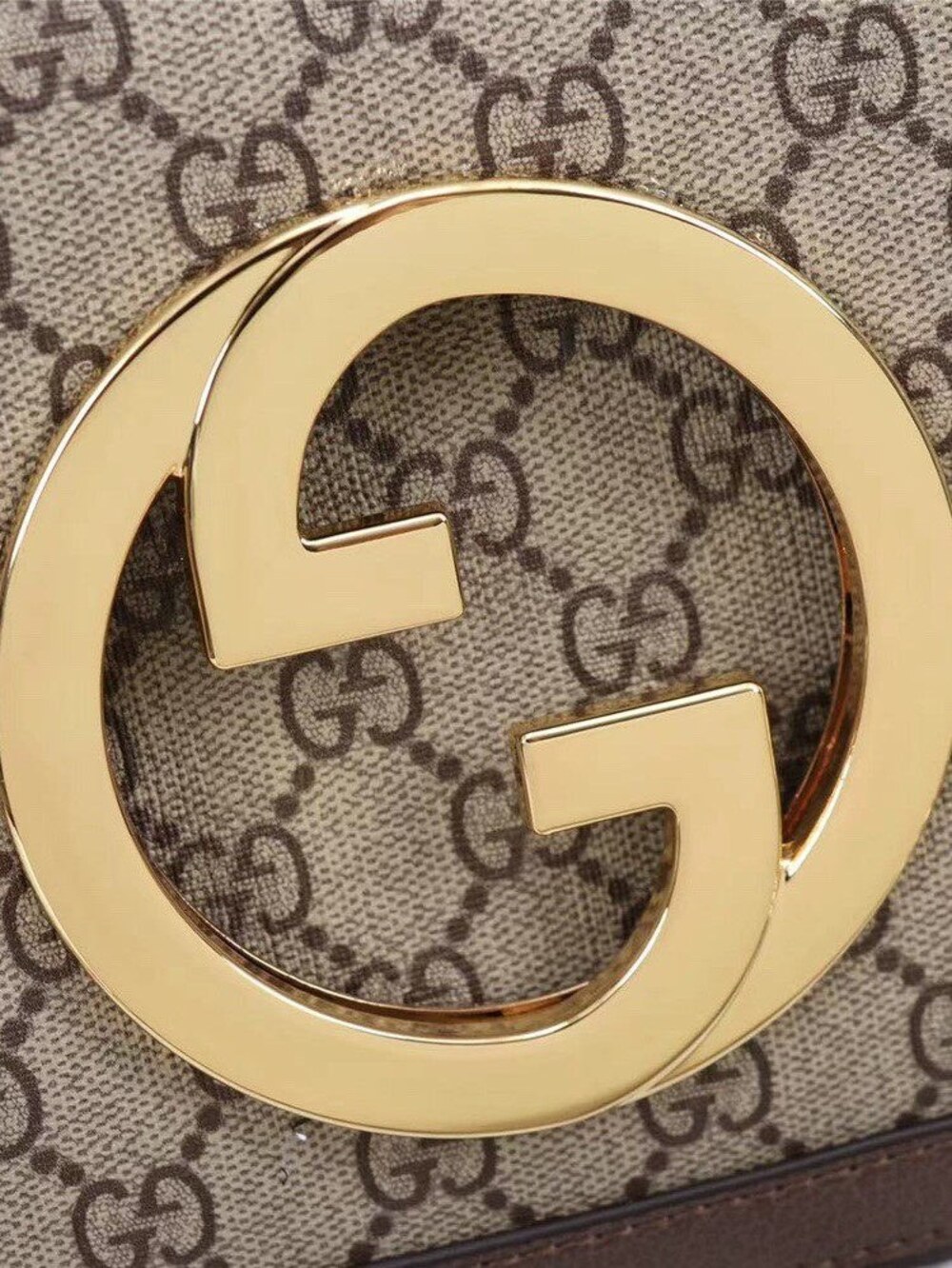 Gucci Medium Blondie Shoulder Purse in Beige Ebony GG Supreme - Picture 2 of 7